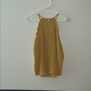 Yellow Scalloped Flowy Top